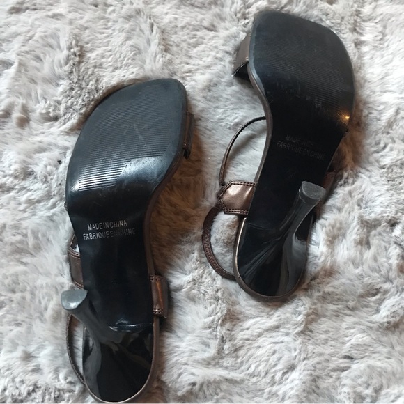 Circa 2000 Premiere Collection Bistro strap oh heeled sandals metallic brown - Picture 9 of 10